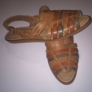 Naturalizer Brown Multi Leather Woven Sandals